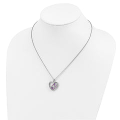 Sophia Jewelers Sterling Silver 14K Accent Amethyst Topaz Necklace