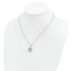 Sophia Jewelers 925 Sterling Silver Necklace with 14K Gold Accent Sky Blue Topaz