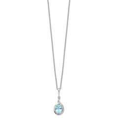 Sophia Jewelers Sterling Silver Necklace with 14K Gold Accents & Sky Blue Topaz