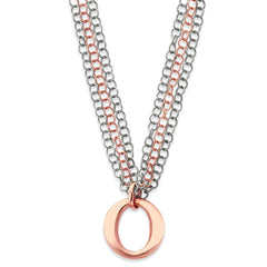 Sterling Silver Rose Vermeil Multi-Strand Necklace with Polished Circles