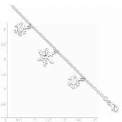 Sterling Silver Diamond-Cut Snowflake Bracelet