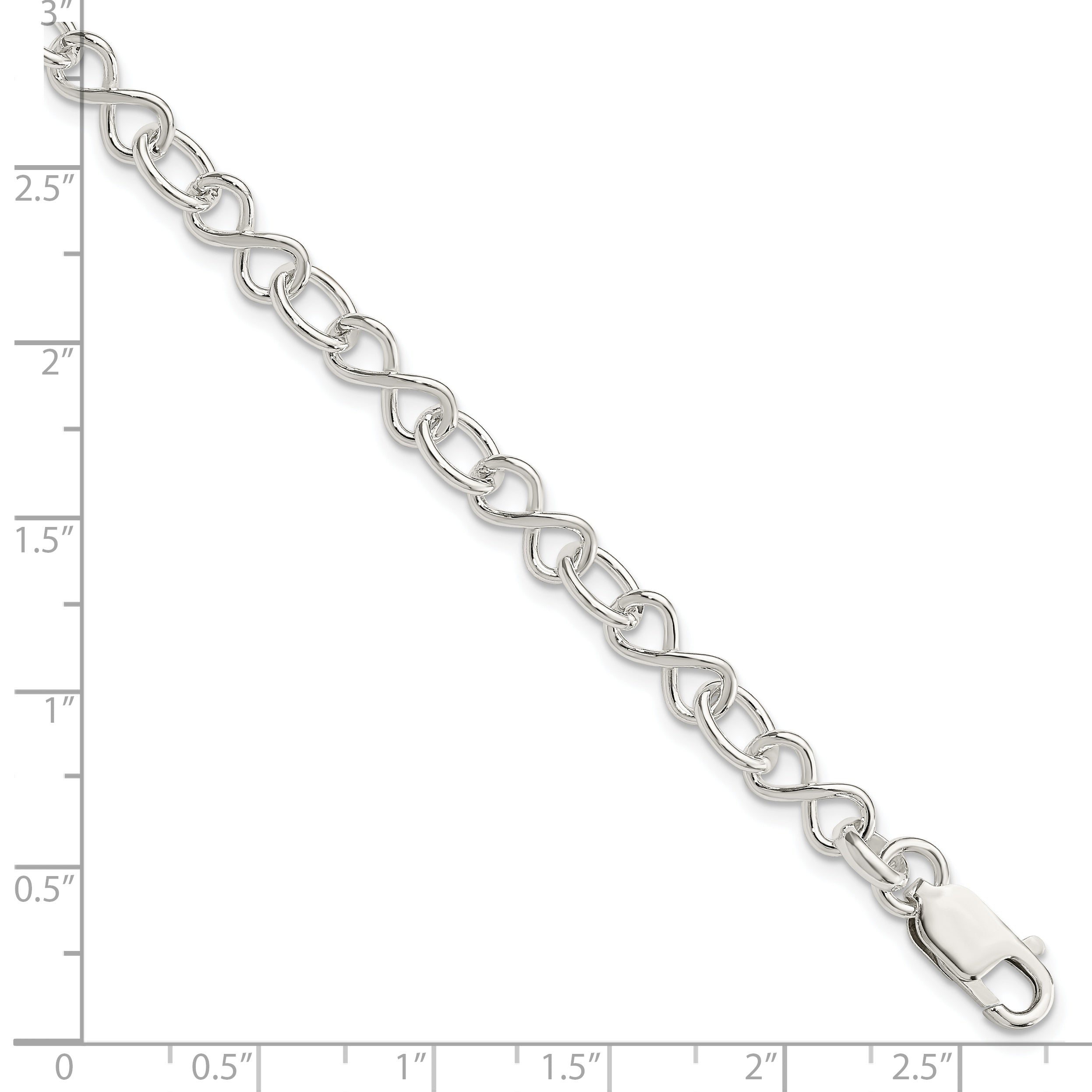 Sterling Silver Polished Fancy Link Bracelet