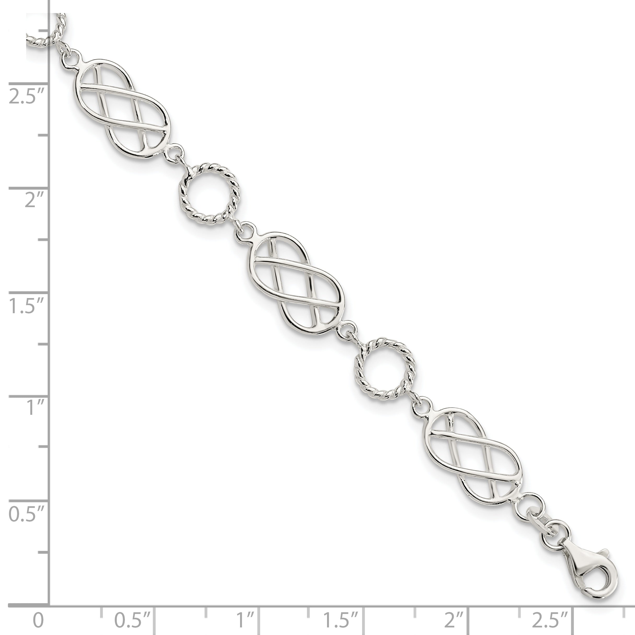 Sterling Silver Pretzel Circle Bracelet