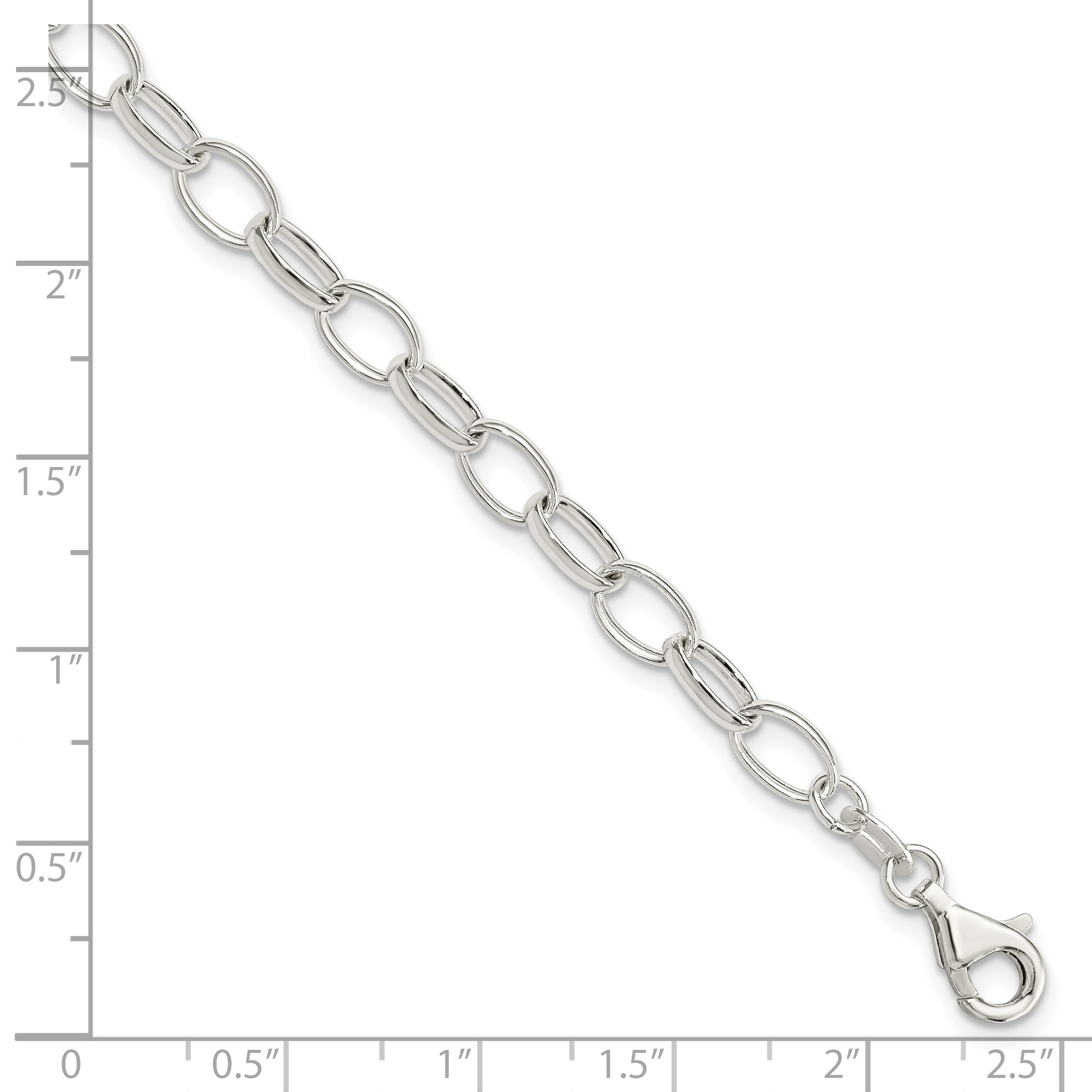 Sterling Silver Polished Fancy Link Bracelet