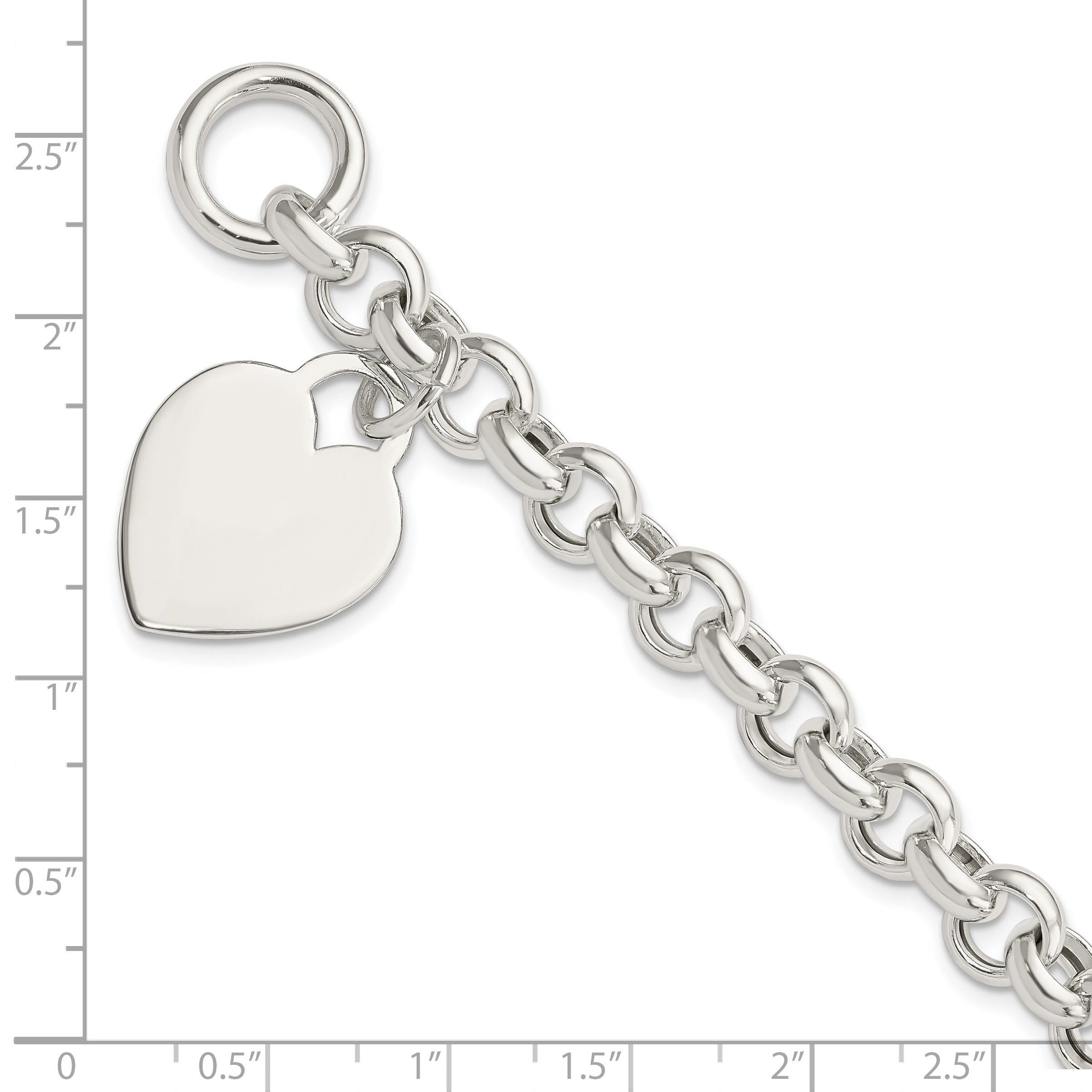 Sterling Silver Engraveable Heart Toggle Bracelet