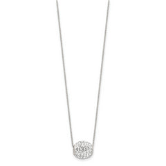 Sophia Jewelers Sterling Silver 925 Crystal Ball Necklace Elegant Rhodium Finish