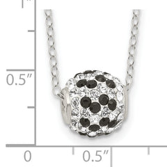 Sterling Silver 925 Necklace with Black and White Swarovski Crystals