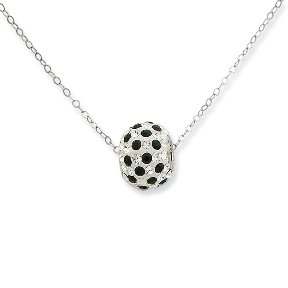 Sophia Jewelers Sterling Silver Swarovski Crystal Necklace Elegant Black & White Design