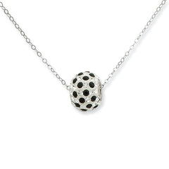 Sophia Jewelers Sterling Silver Swarovski Crystal Necklace Elegant Black & White Design