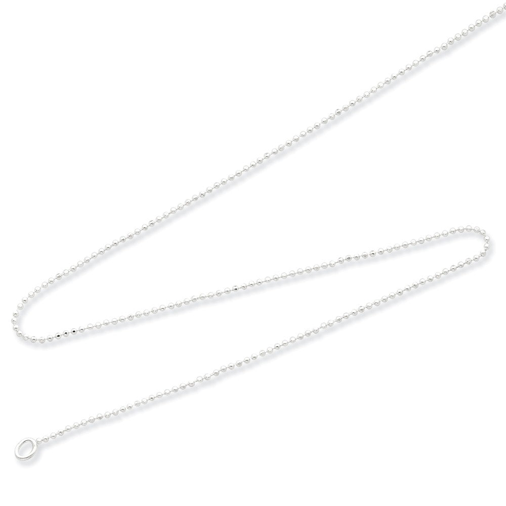 Sophia Jewelers Elegant 925 Sterling Silver Beaded Necklace with Polished Finish - 16