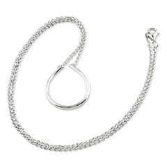 Sterling Silver Teardrop Charm Holder 17in Necklace