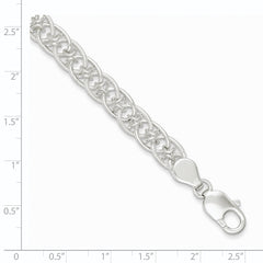 Sterling Silver Polished and Textured Fancy Bracelet