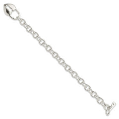 Sterling Silver Polished Heart and Key Bracelet