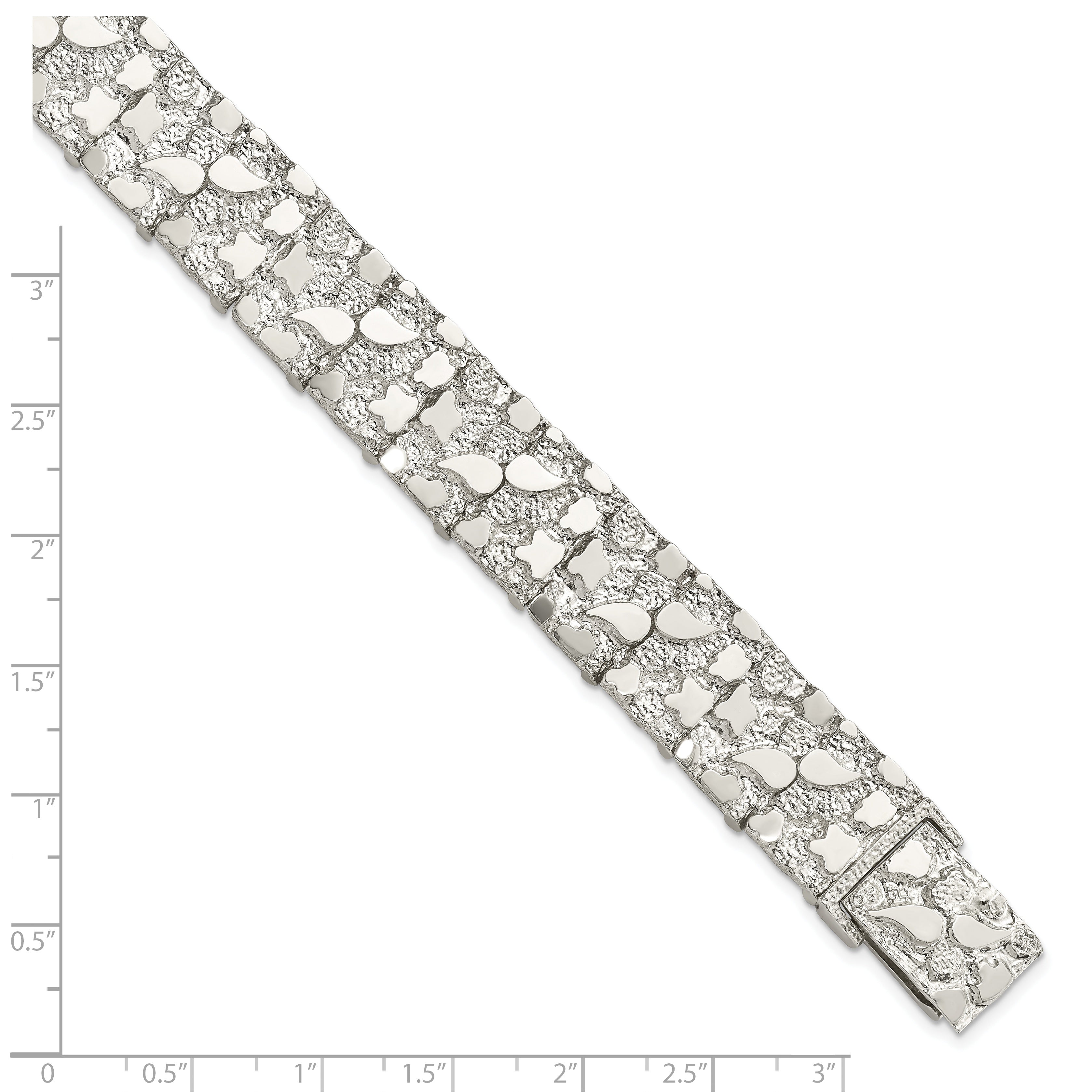 Sterling Silver 15mm Nugget Bracelet