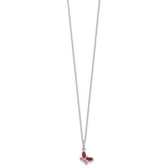 Sophia Jewelers 925 Sterling Silver Butterfly Necklace for Girls Enamel Accents