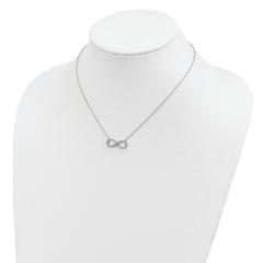 Sophia Jewelers Sterling Silver Infinity Necklace with CZ, Rhodium-Plated