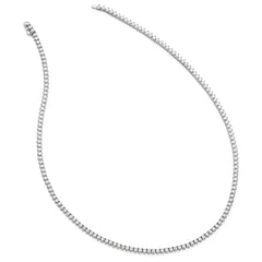 Sophia Jewelers Sterling Silver CZ Riviera Necklace, Unisex Elegant Design