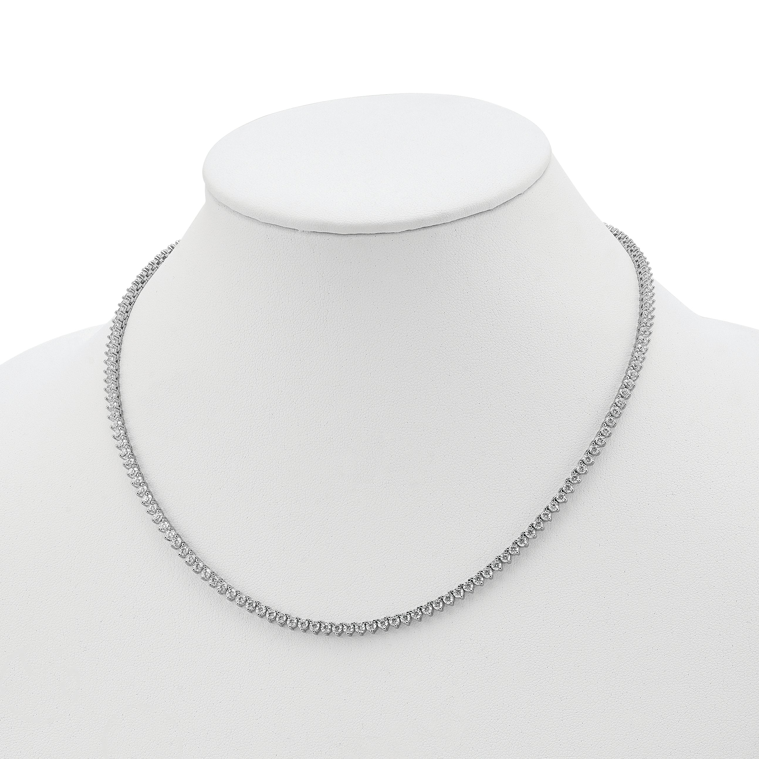 Sophia Jewelers Sterling Silver CZ Riviera Necklace, Unisex Elegant Design