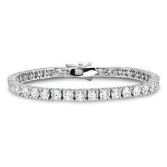 Sterling Shimmer Sterling Silver Rhodium-plated 7 inch 42 Stone CZ Bracelet