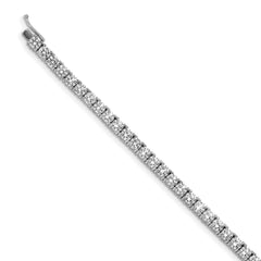 Sterling Shimmer Sterling Silver Rhodium-plated 7 inch 42 Stone CZ Bracelet