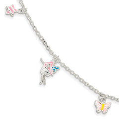 SS Children's Enameled Star/Fairy/Butterfly With1.5in ext. Bracelet