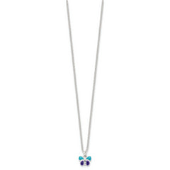 Sophia Jewelers Sterling Silver Children's Butterfly Necklace with Enamel Accents