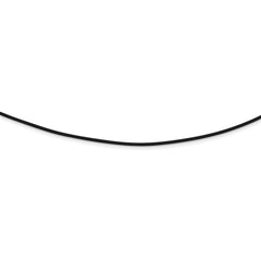 Sterling Silver 16-Inch Black Rubber Cord Necklace with Lobster Clasp