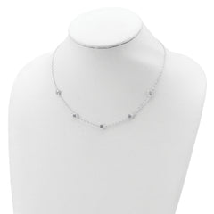 Sophia Jewelers Sterling Silver CZ Necklace with Polished Stations