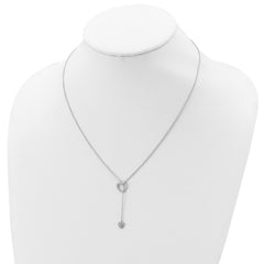 Sophia Jewelers Sterling Silver CZ Hearts Adjustable Necklace Polished Elegance - 20