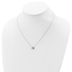 Sophia Jewelers Sterling Silver CZ Crown Necklace with Rhodium Finish