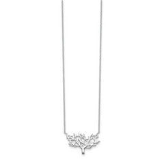 Sophia Jewelers Sterling Silver Tree Pendant Necklace with 2in Extender