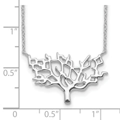 Sophia Jewelers Sterling Silver Tree Pendant Necklace with 2in Extender