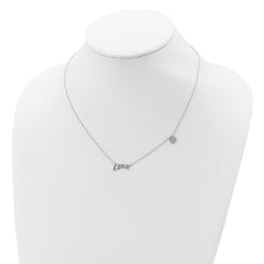 Sophia Jewelers: Sterling Silver LOVE Necklace with CZ Heart Pendant - 18