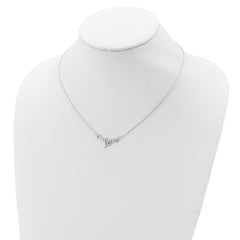 Sterling Silver 925 Polished LOVE Heart Necklace for Women