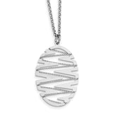 Sterling Silver Rhodium-plated Satin D/C Necklace