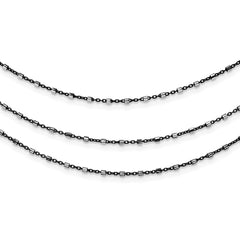 Sterling Silver Ruthenium-plated Multi-chain Necklace