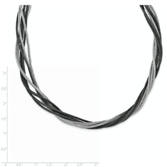 Sterling Silver 925 Multi-Strand Rhodium Mesh Necklace 18 by Sophia Jewelers