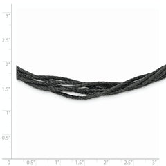 Sterling Silver 925 Fancy Necklace with Black Rhodium Mesh and Extender