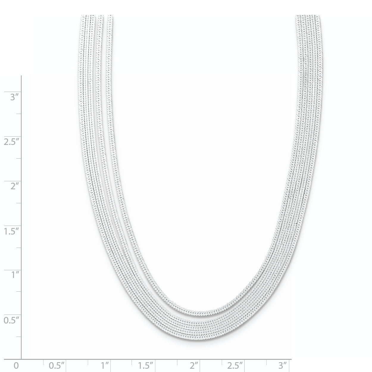 Sterling Silver 925 Herringbone Necklace with Polished 5-Strand Extender
