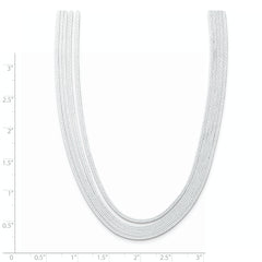Sterling Silver 925 Herringbone Necklace with Polished 5-Strand Extender
