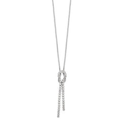 Sterling Silver Rhodium-plated CZ Knotted Snake Chain Necklace