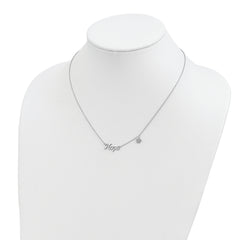 Sophia Jewelers Sterling Silver CZ Star Hope Necklace Unisex Polished Finish