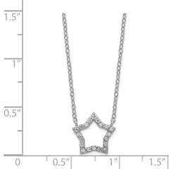 Sterling Silver Rhodium-plated CZ Star Necklace