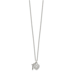 Sophia Jewelers Sterling Silver Key & CZ Lock Necklace with Extension