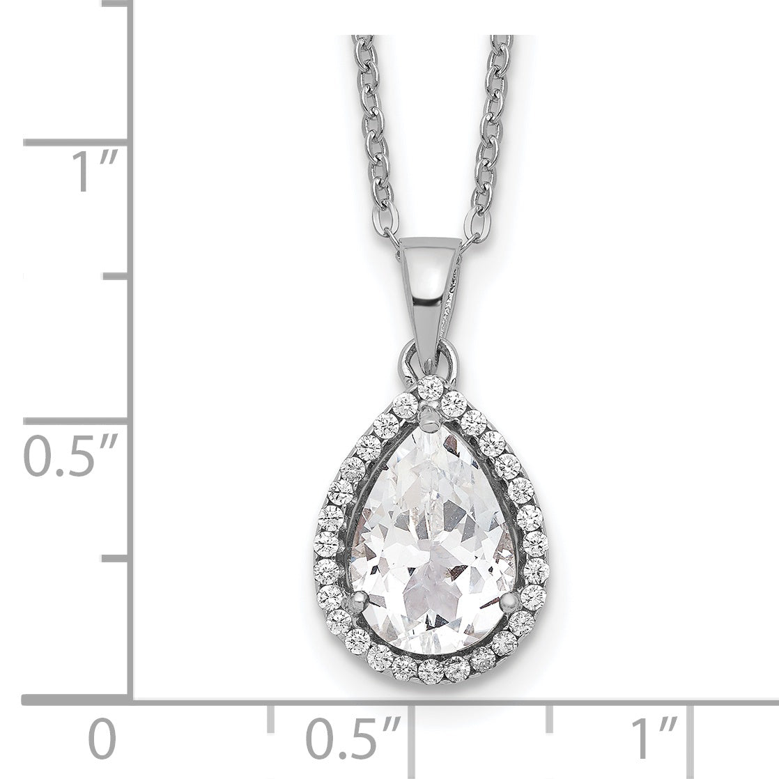 Sophia Jewelers Sterling Silver Necklace with White Topaz and CZ Elegance