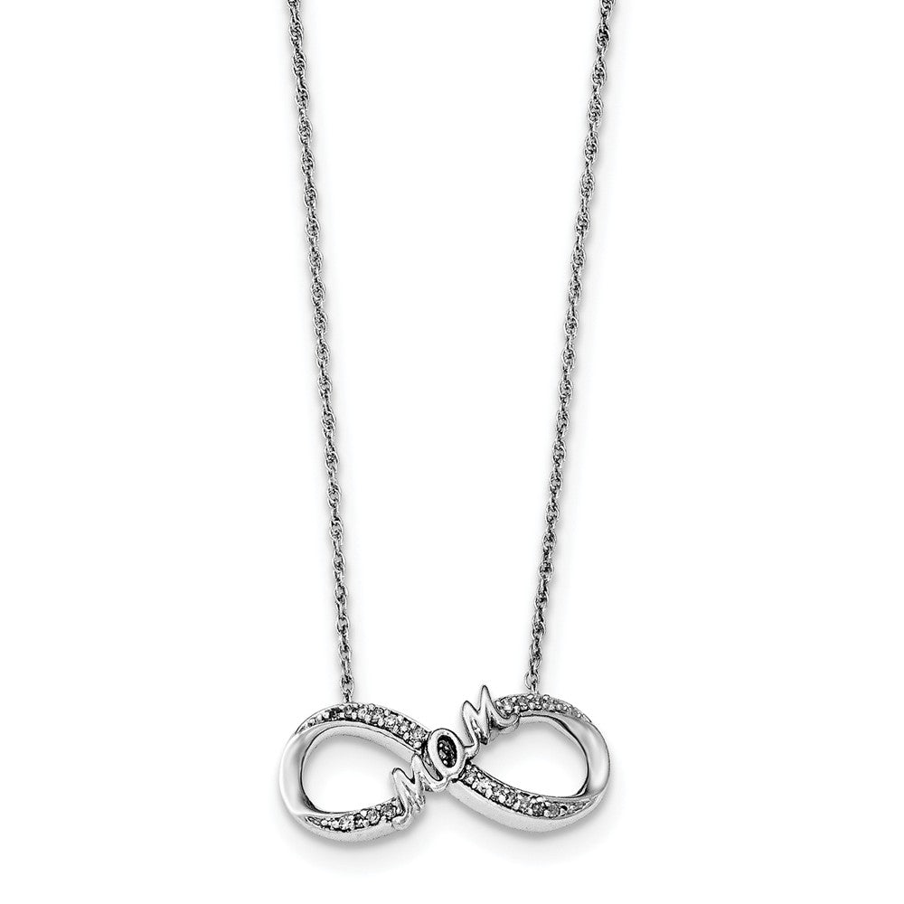 Sterling Silver Rhodium Diam. Infinity Symbol Necklace