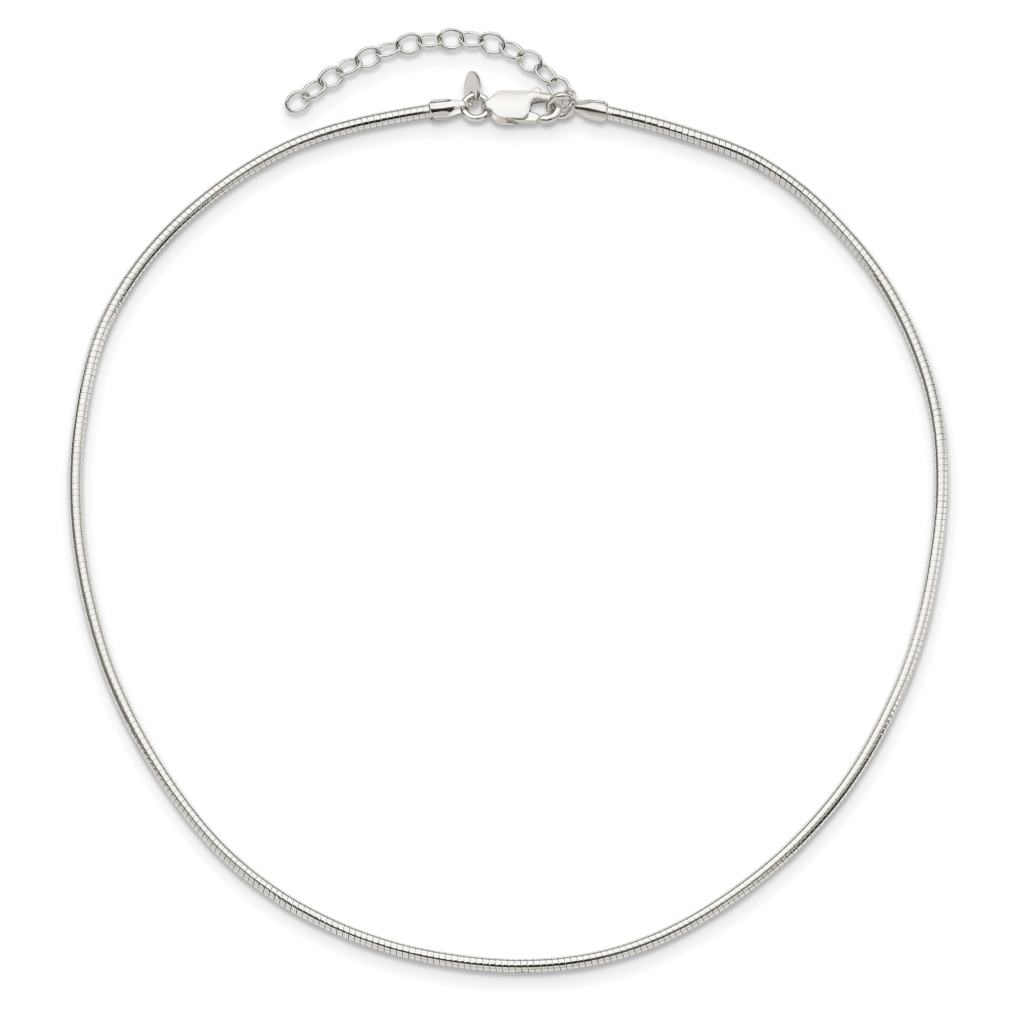 Sophia Jewelers Sterling Silver 925 Omega Necklace with Extender and Polished Finish