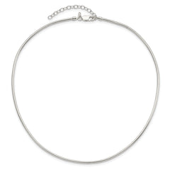 Sophia Jewelers Sterling Silver 925 Omega Necklace with Extender and Polished Finish