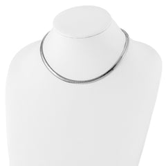 Sterling Silver 925 Omega Necklace with Rhodium Polish and 2 Extender Elegant Modern Style - 16
