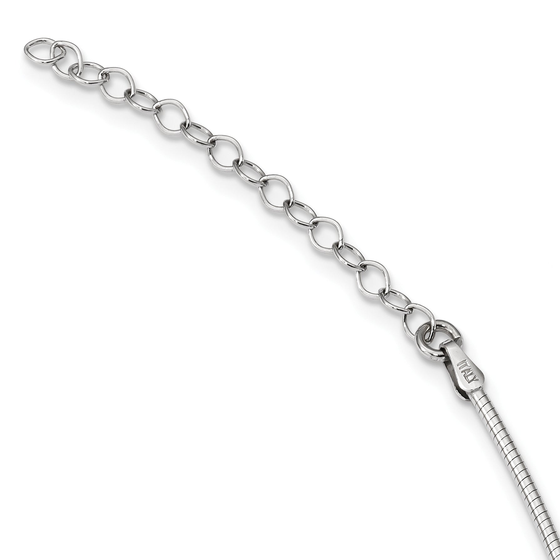 Sterling Silver Rhodium-Plated Necklace with CZ Sparkle and Extender Elegance